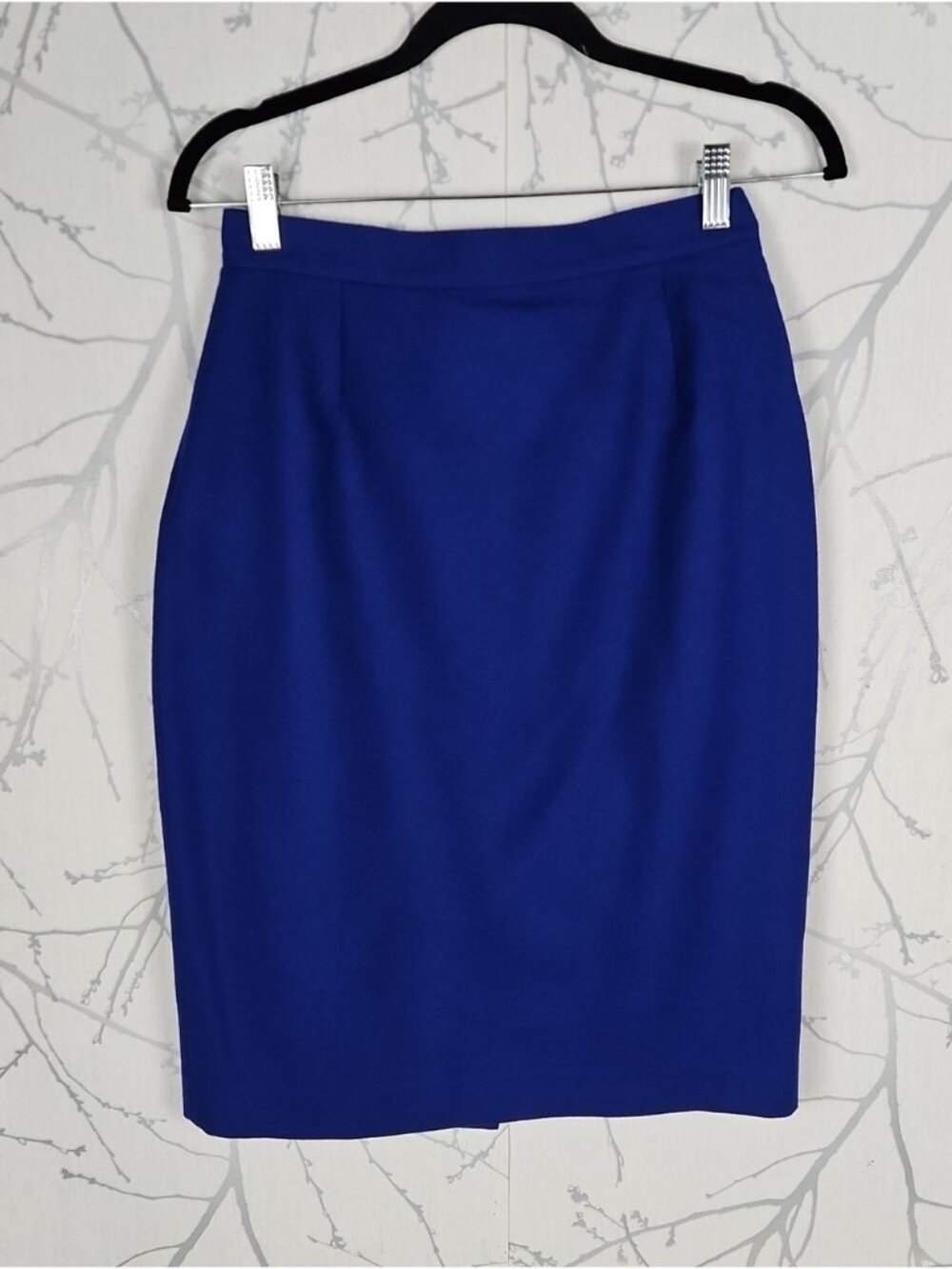 Giovanni Petrini VTG Royal Blue 100% Wool Twill Pencil Skirt